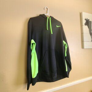 NIKE THERMA FIT WOMENS GREEN BLACK HOODIE SIZE XL